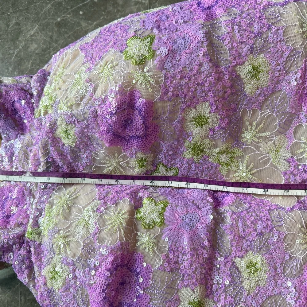 Bronx and Banco Purple Floral Halter Mini Dress